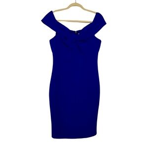 EUC Women’s Cobalt Blue Trina Turk Off the Shoulder Cocktail Party Dress Size 8